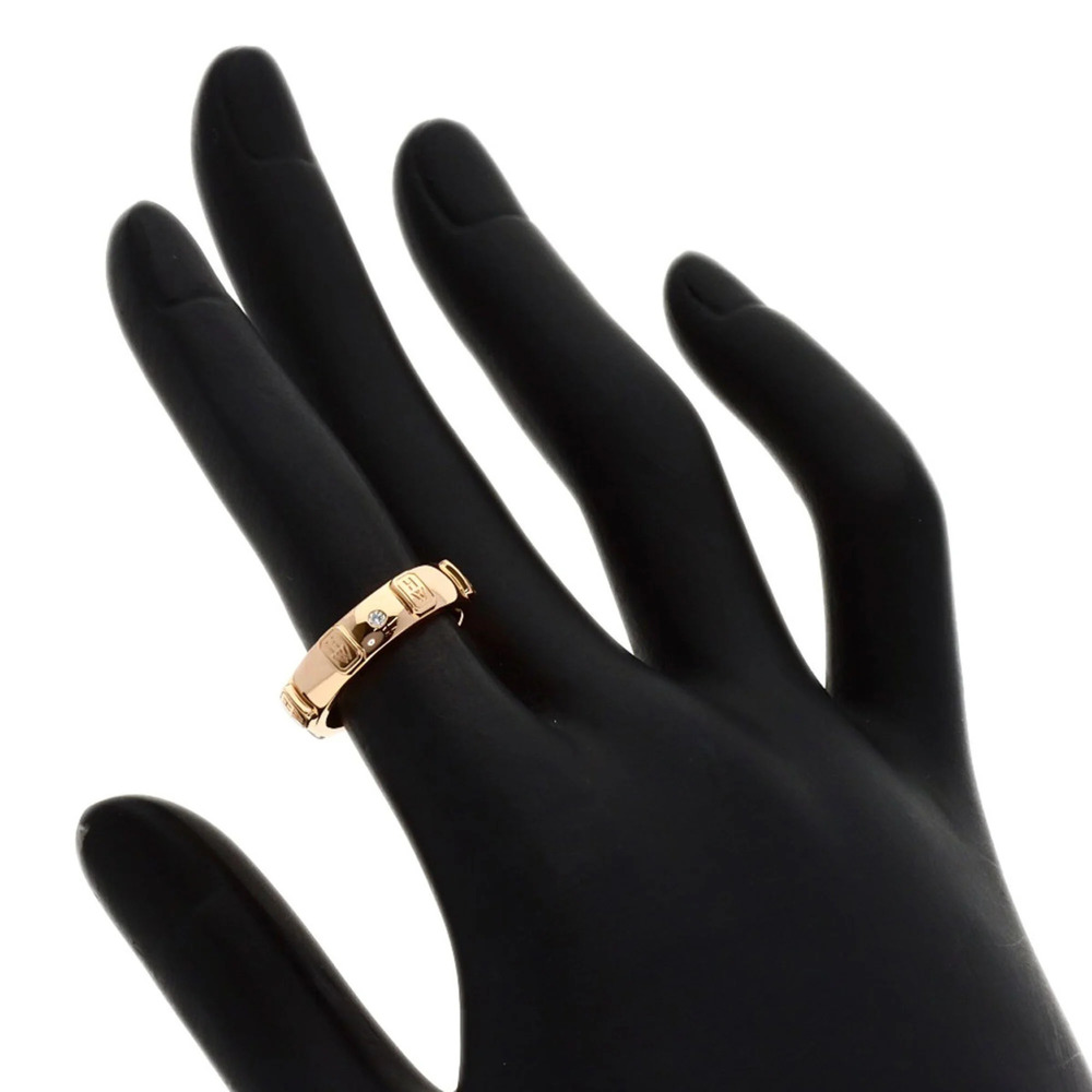 Harry Winston HW Logo Diamond Ring, 18K Pink Gold, Women's - Picture 5 of 7